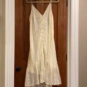 Cream lace midi dress